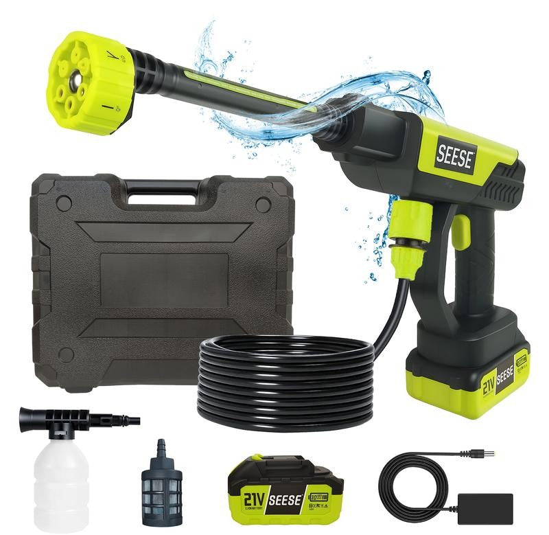 Cordless Pressure Washer – 1000 PSI, 6-in-1 Nozzle & 30-Min Runtime