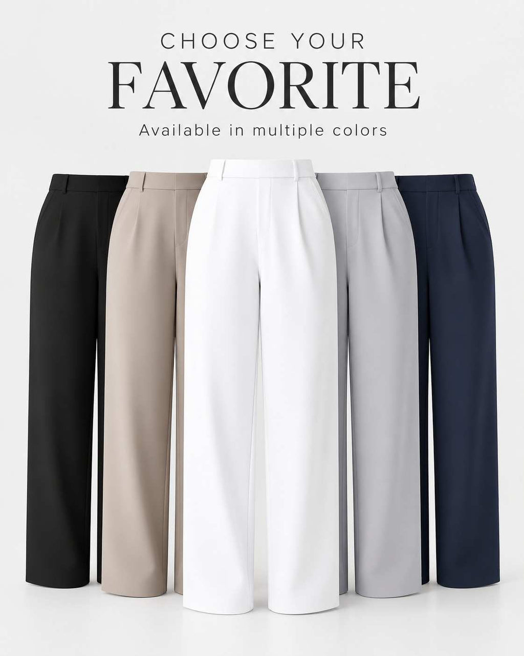 Women’s High-Waist Tailored Trousers – Straight Leg, Stretch & Elegant