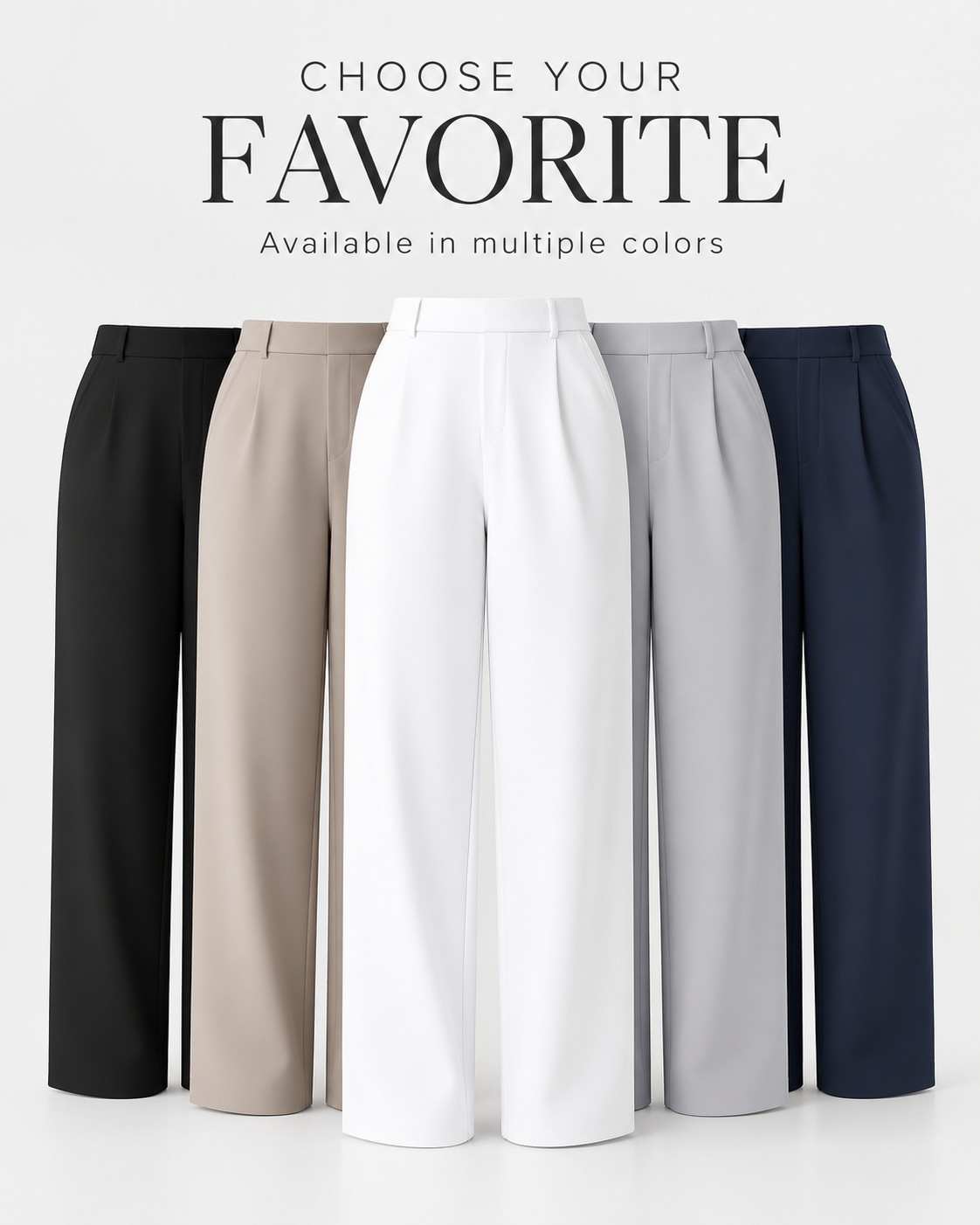 Women’s High-Waist Tailored Trousers – Straight Leg, Stretch & Elegant
