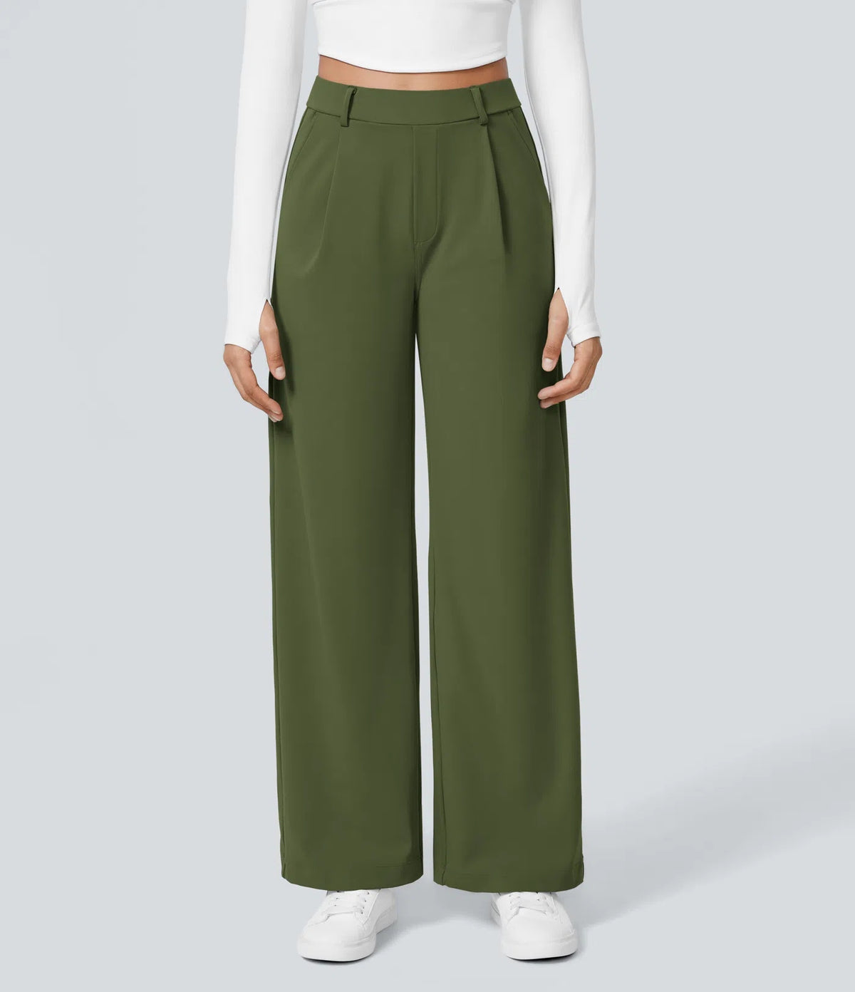 Pantalon tailleur extensible coupe droite taille haute