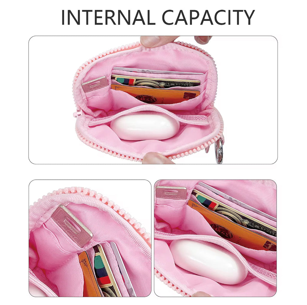 Mini Card Holder Wristlet Keychain Pouch