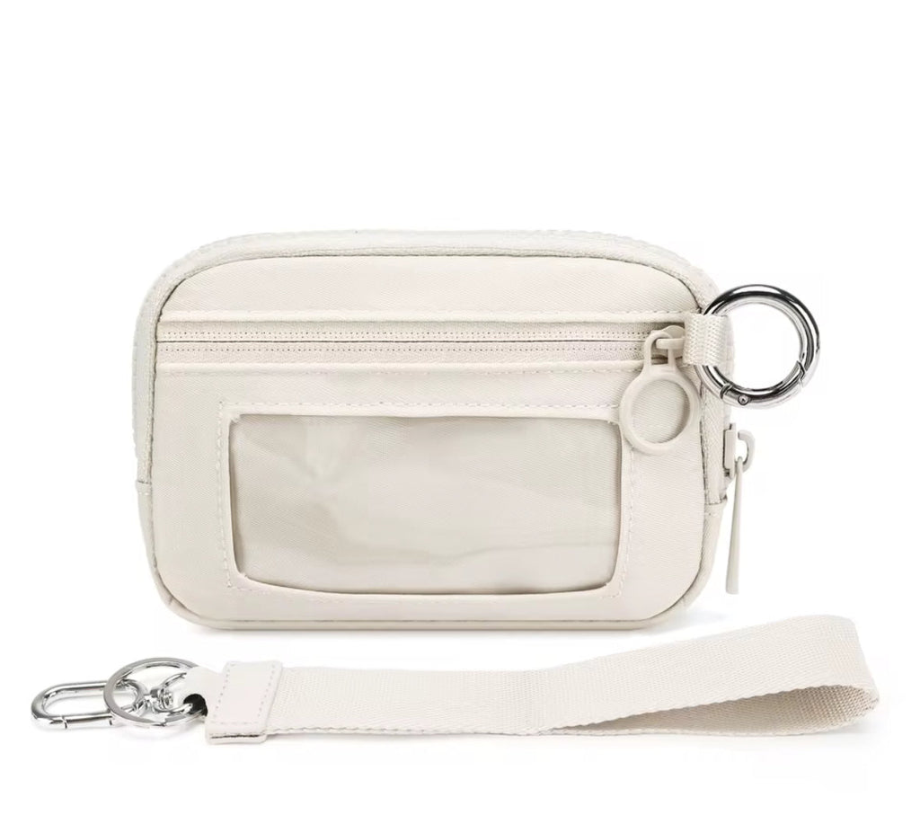 Mini Card Holder Wristlet Keychain Pouch