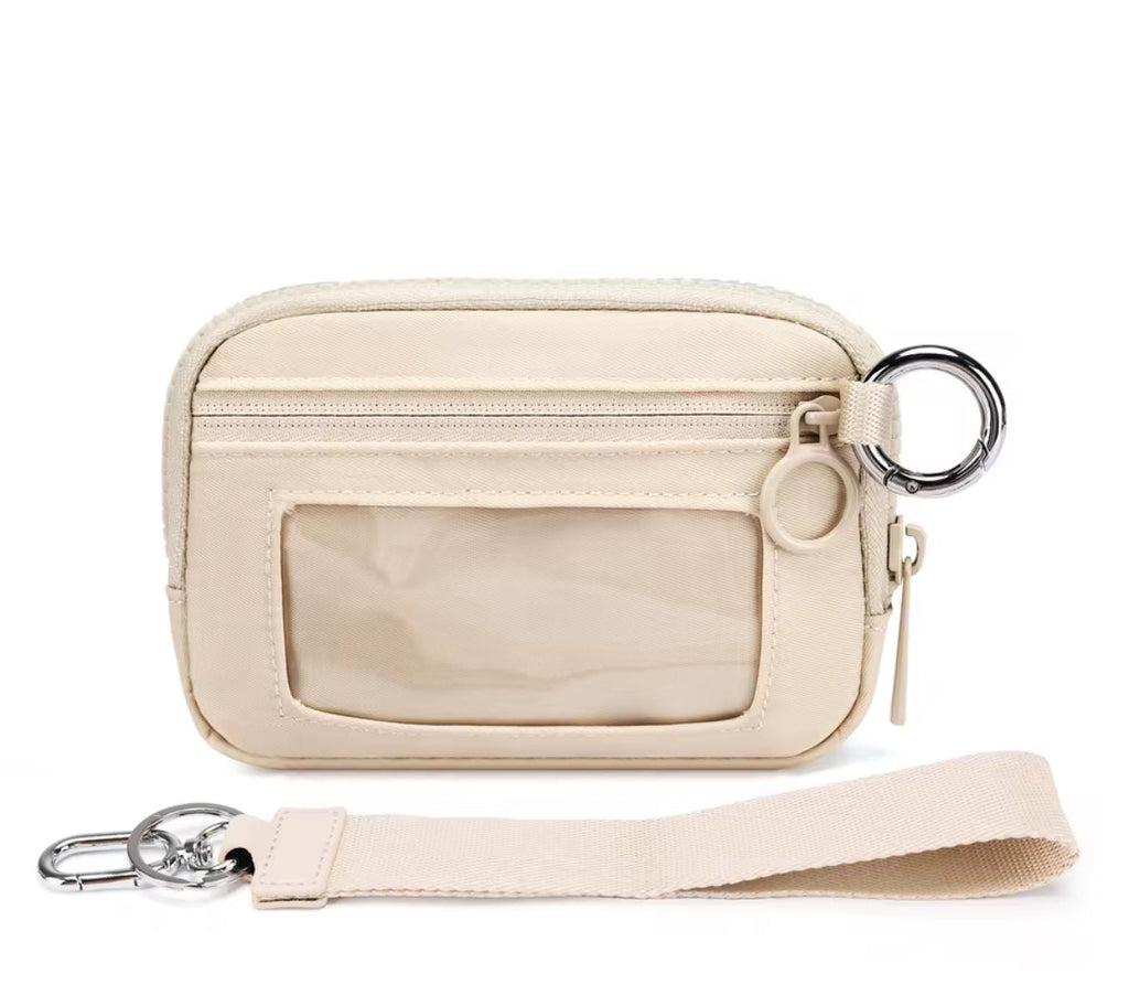 Mini Card Holder Wristlet Keychain Pouch