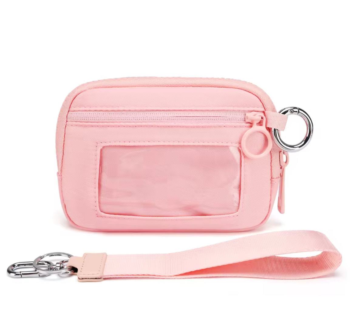 Mini Card Holder Wristlet Keychain Pouch