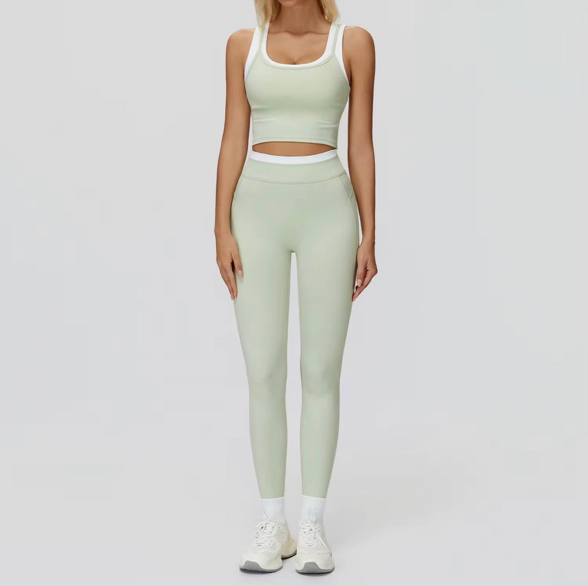 Dual Tone Contrast Sports Bra