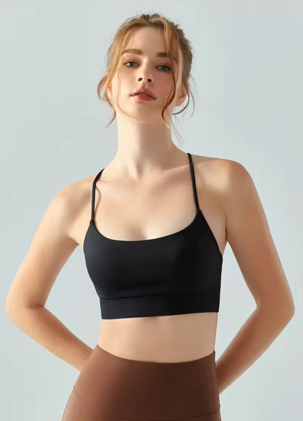 Thin Strap Backless Yoga Tank Bra