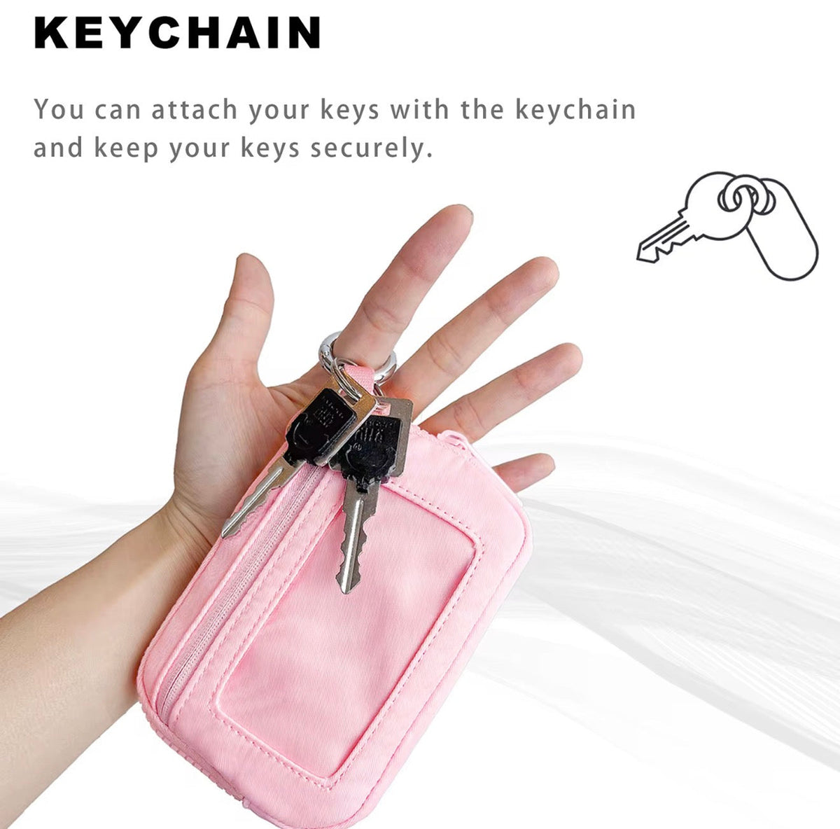 Mini Card Holder Wristlet Keychain Pouch