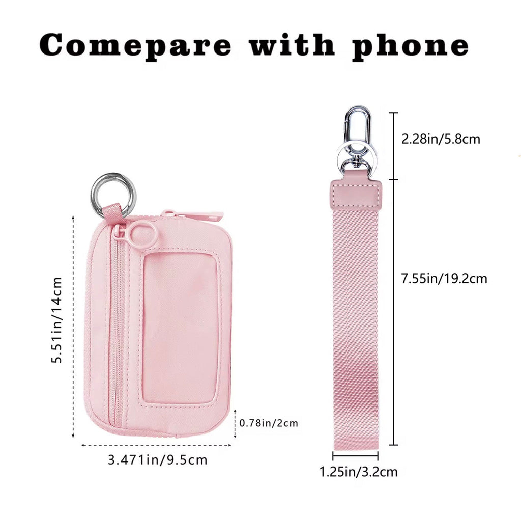 Mini Card Holder Wristlet Keychain Pouch