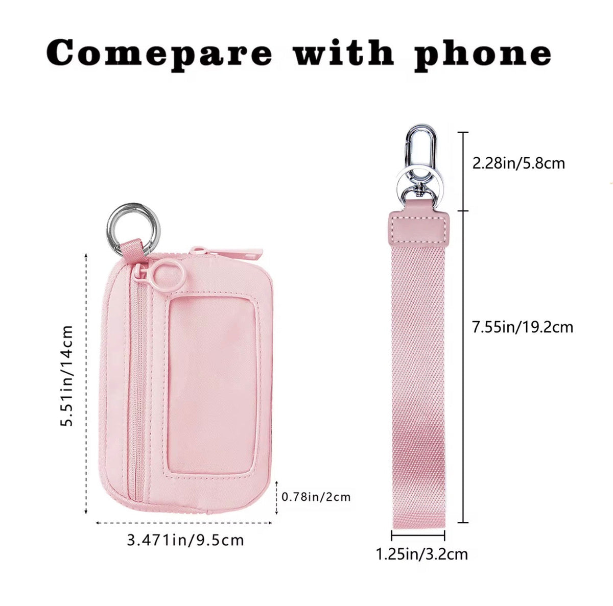 Mini Card Holder Wristlet Keychain Pouch