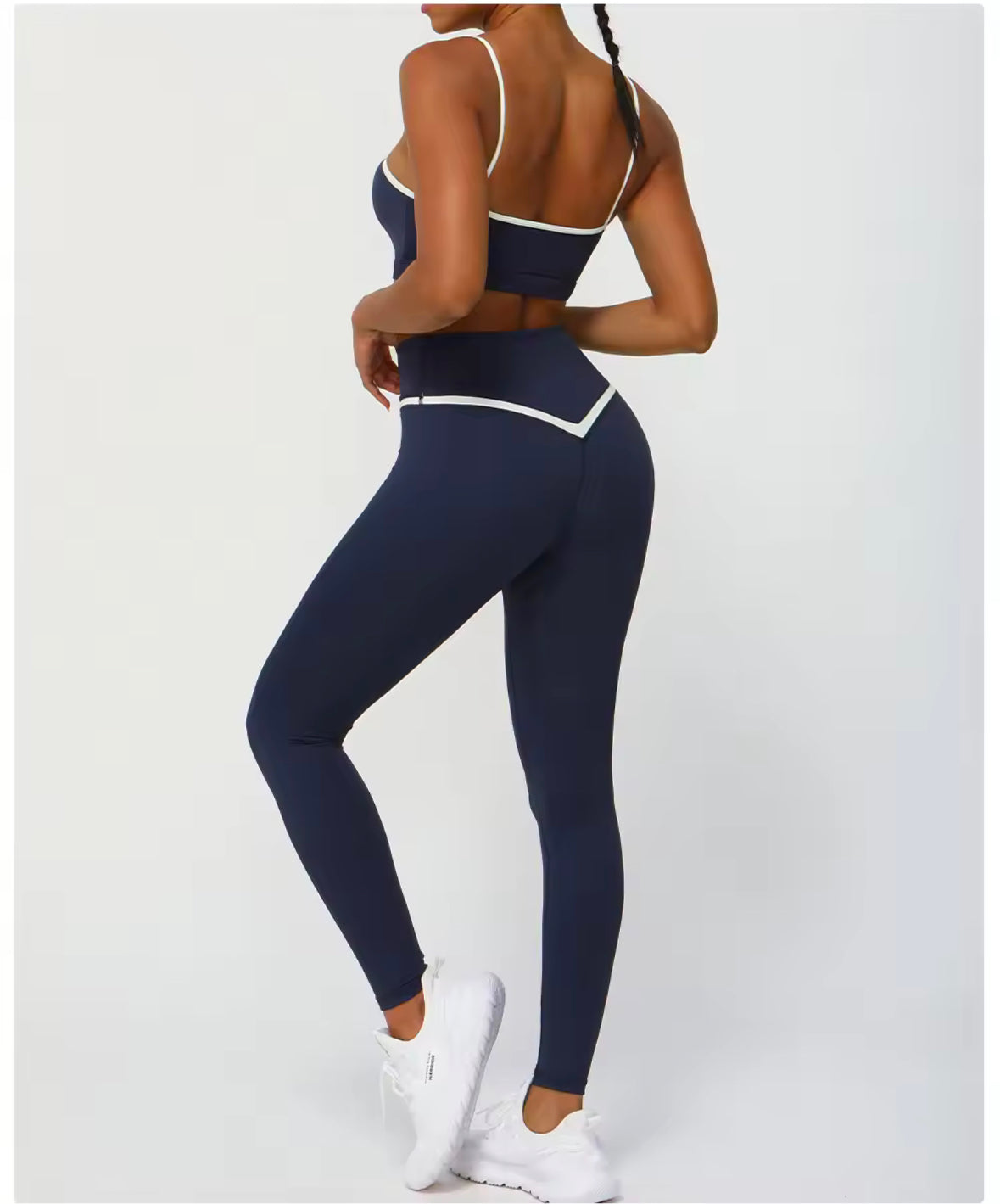 Contrast Cross Waist Sculpt Leggings