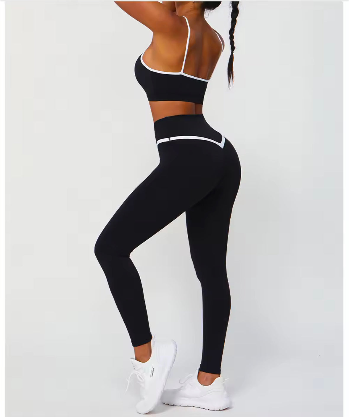 Contrast Cross Waist Sculpt Leggings