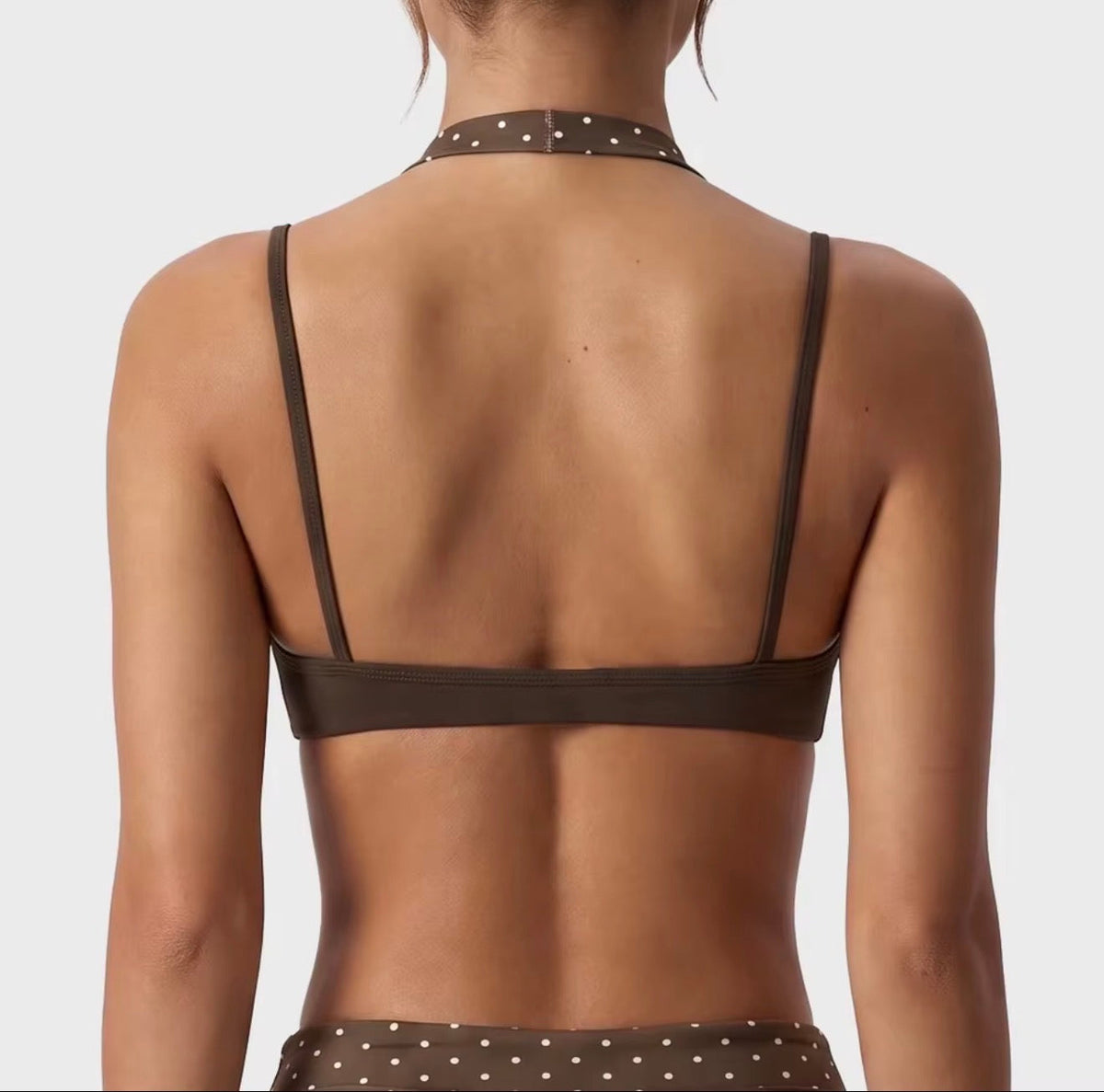 Polka Dots Cutout Sports Bra