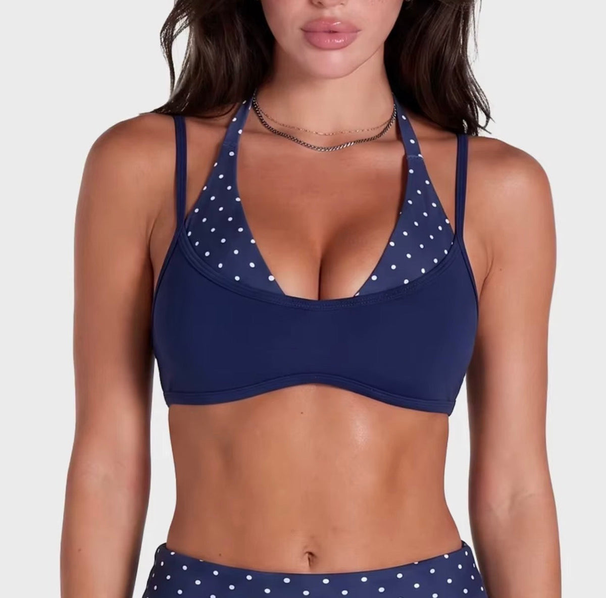 Polka Dots Cutout Sports Bra