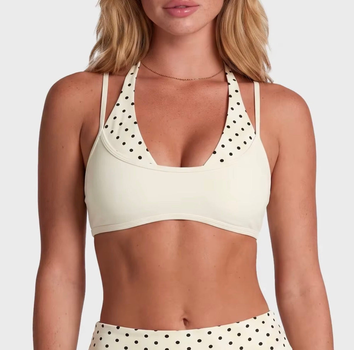 Polka Dots Cutout Sports Bra