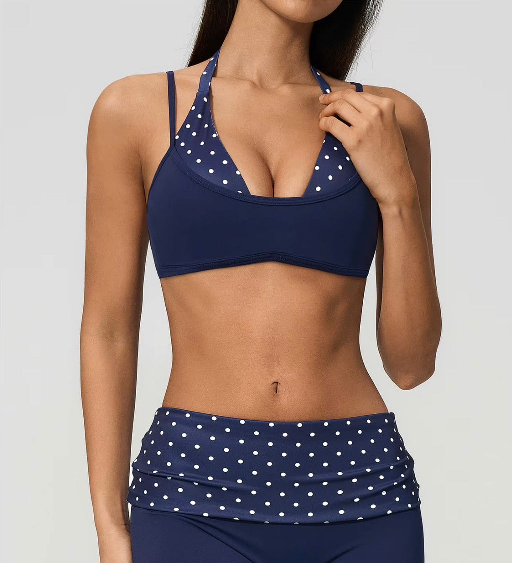 Polka Dots Cutout Sports Bra