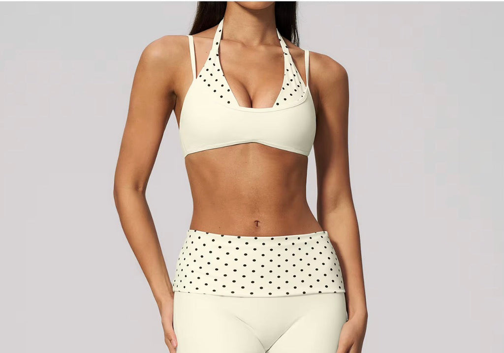 Polka Dots Cutout Sports Bra