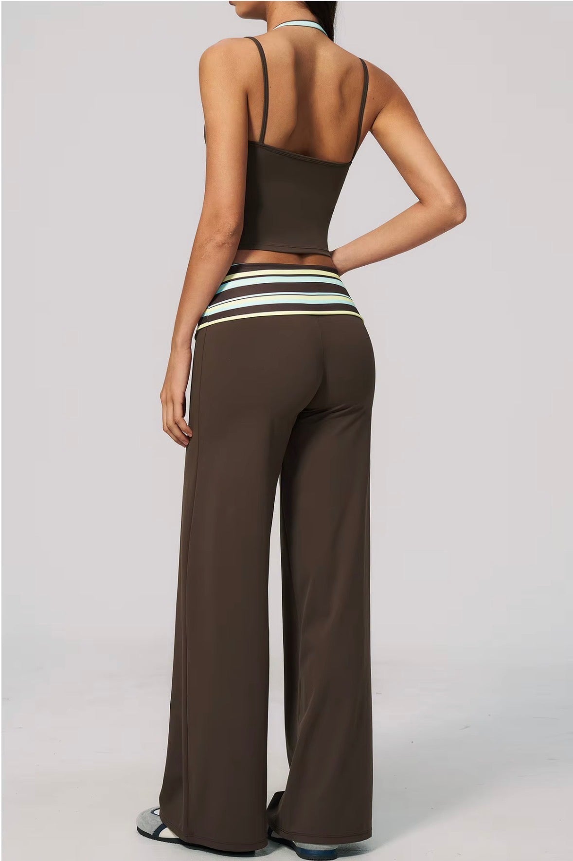 Studio Striped Racerback Crop Tank