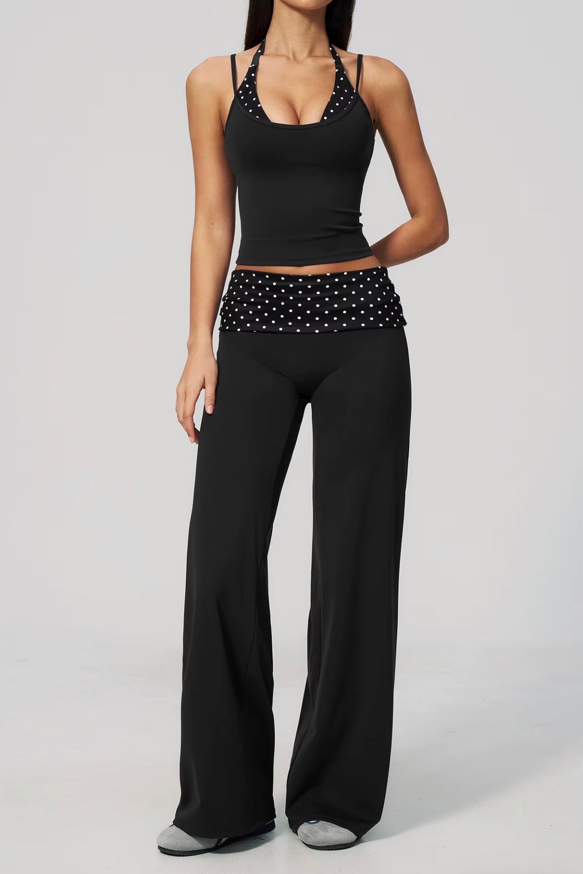 Polka Dots Layered Active Tank