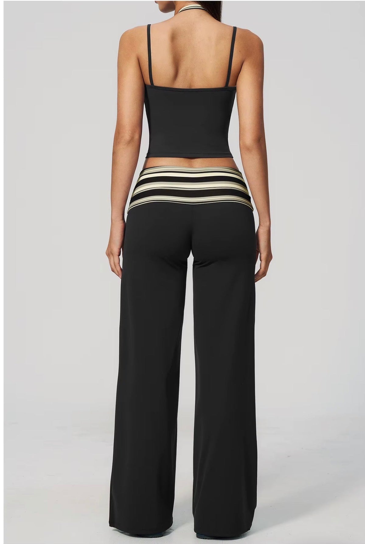 Studio Striped Racerback Crop Tank