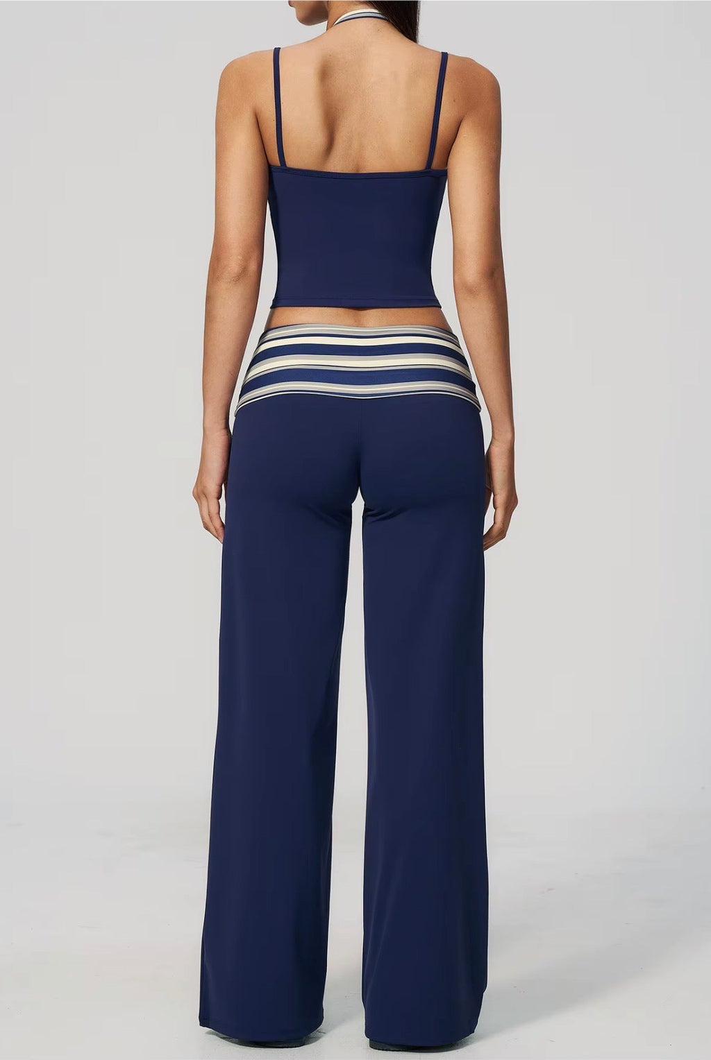 Studio Striped Racerback Crop Tank