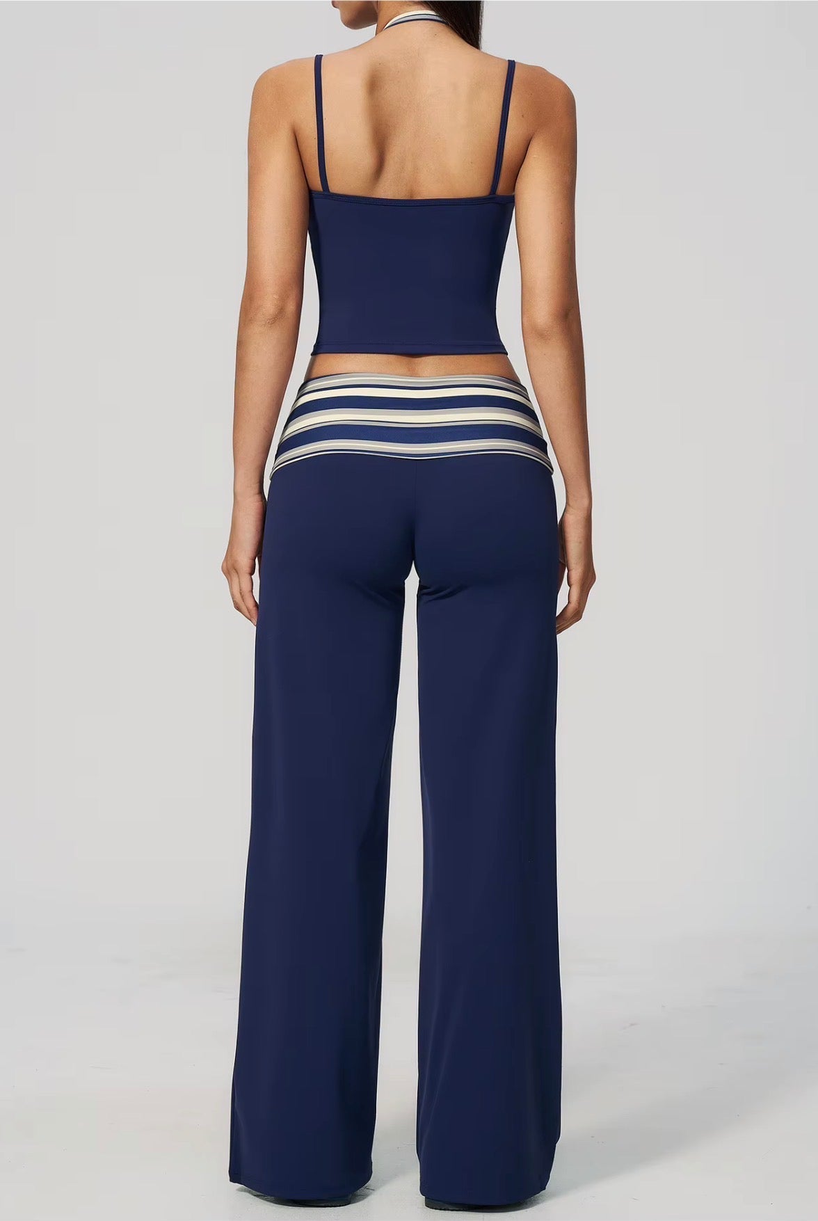 Studio Striped Racerback Crop Tank